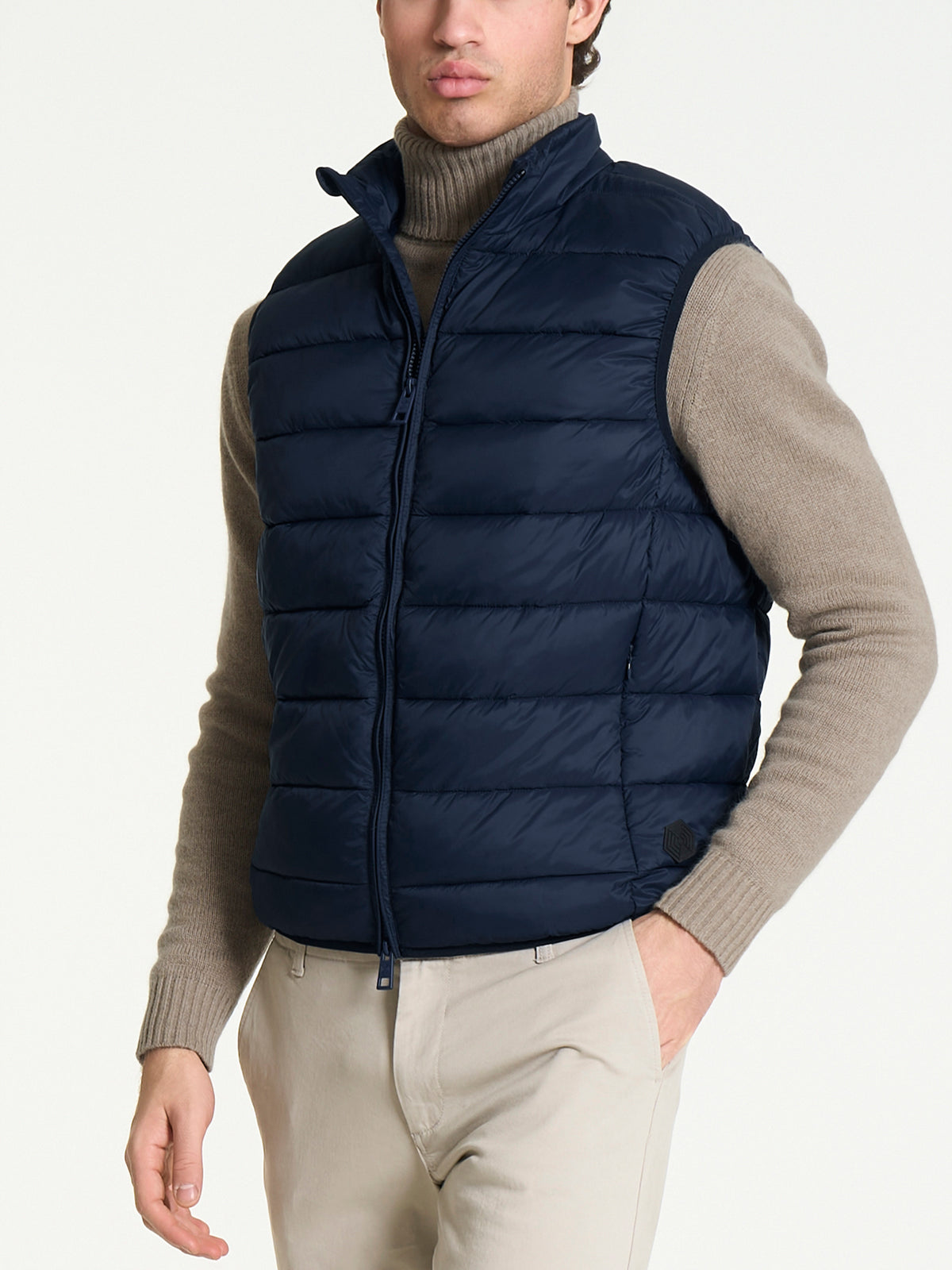 Satin Puffer piumino smanicato Blu Uomo - Ragno