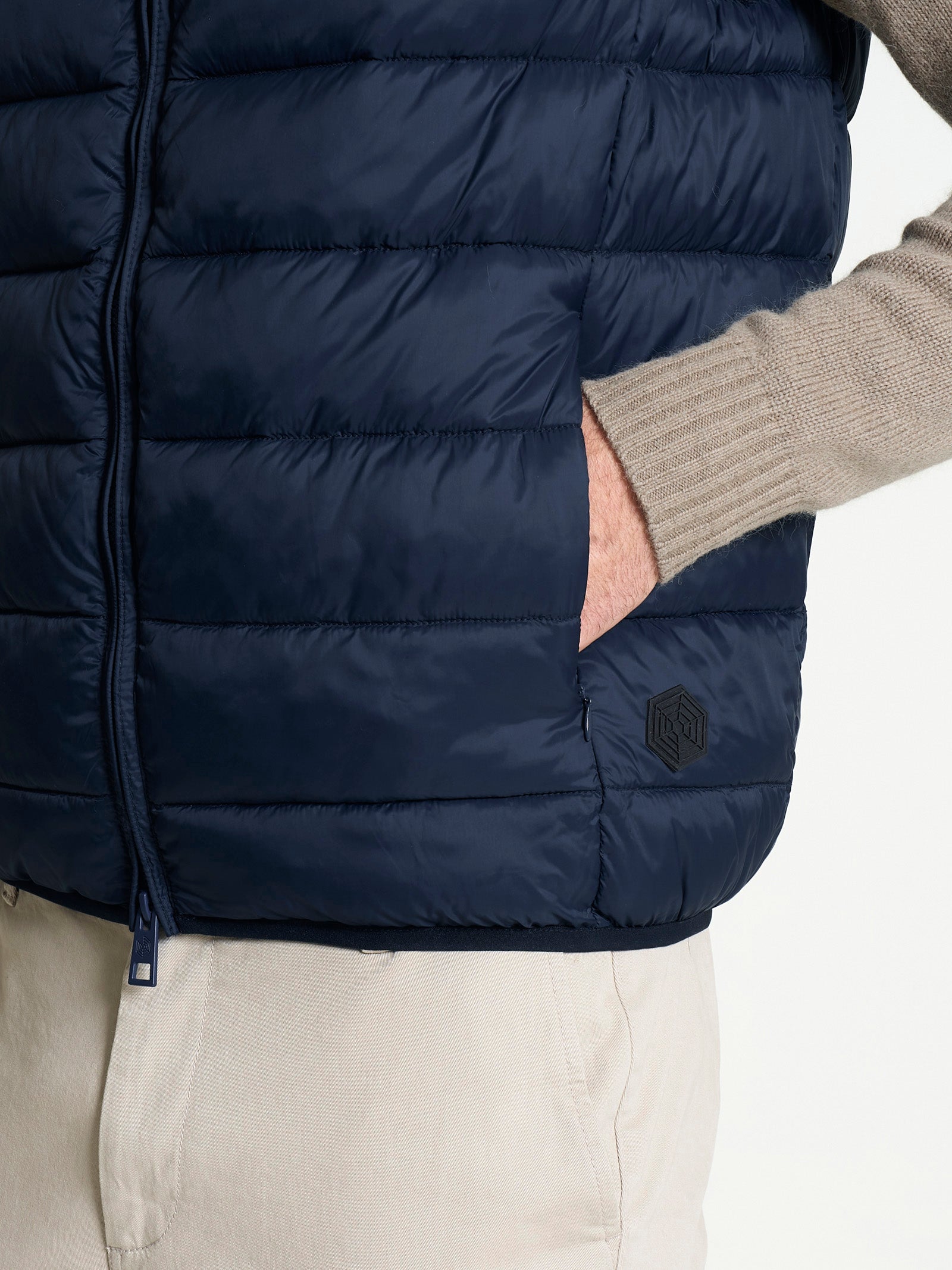 Piumino smanicato in Vegan Down Blu Uomo - Ragno