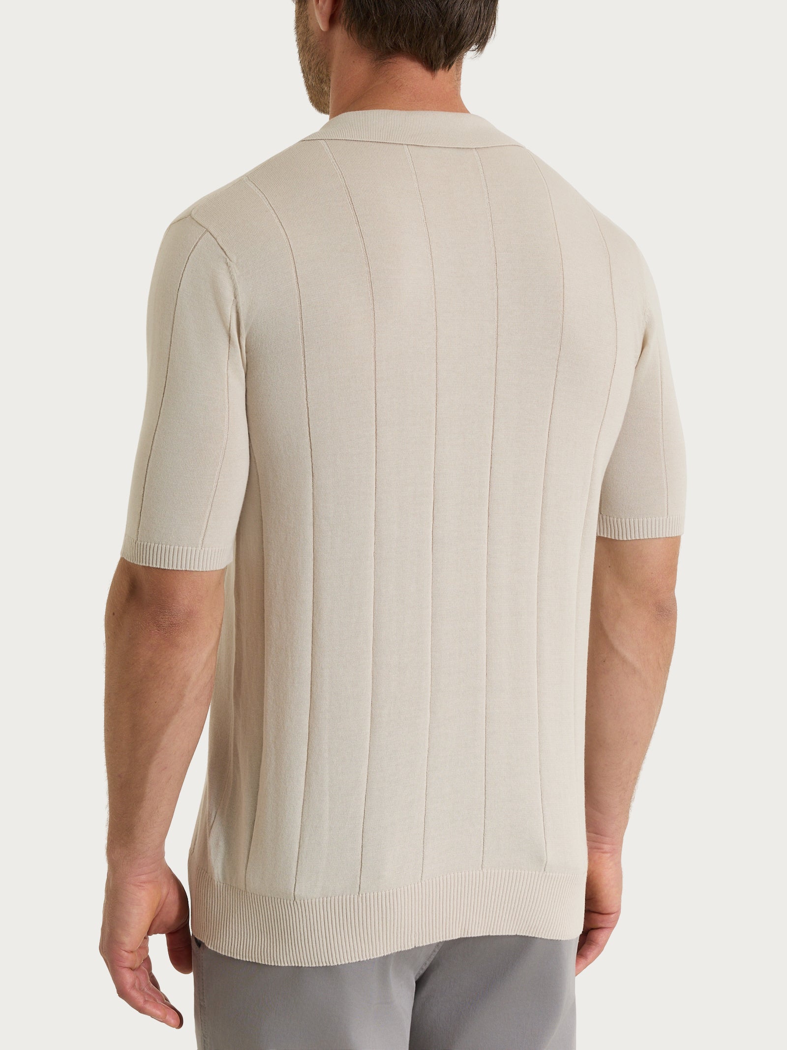 Polo con manica corta a costa piatta in Puro Cotone Bianchi Uomo - Ragno