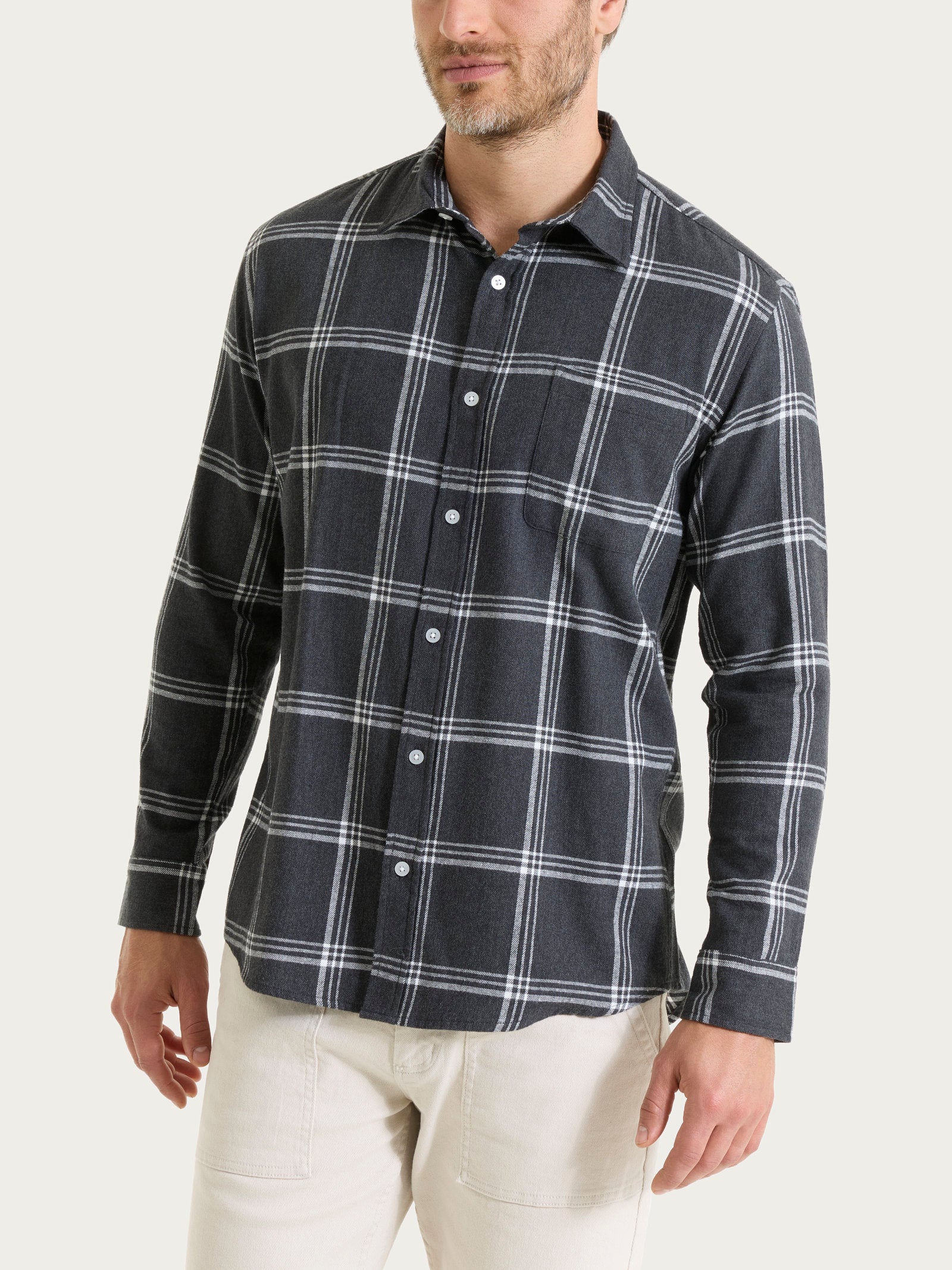 Camicia tartan in Cotton Flannel Neri Uomo - Ragno
