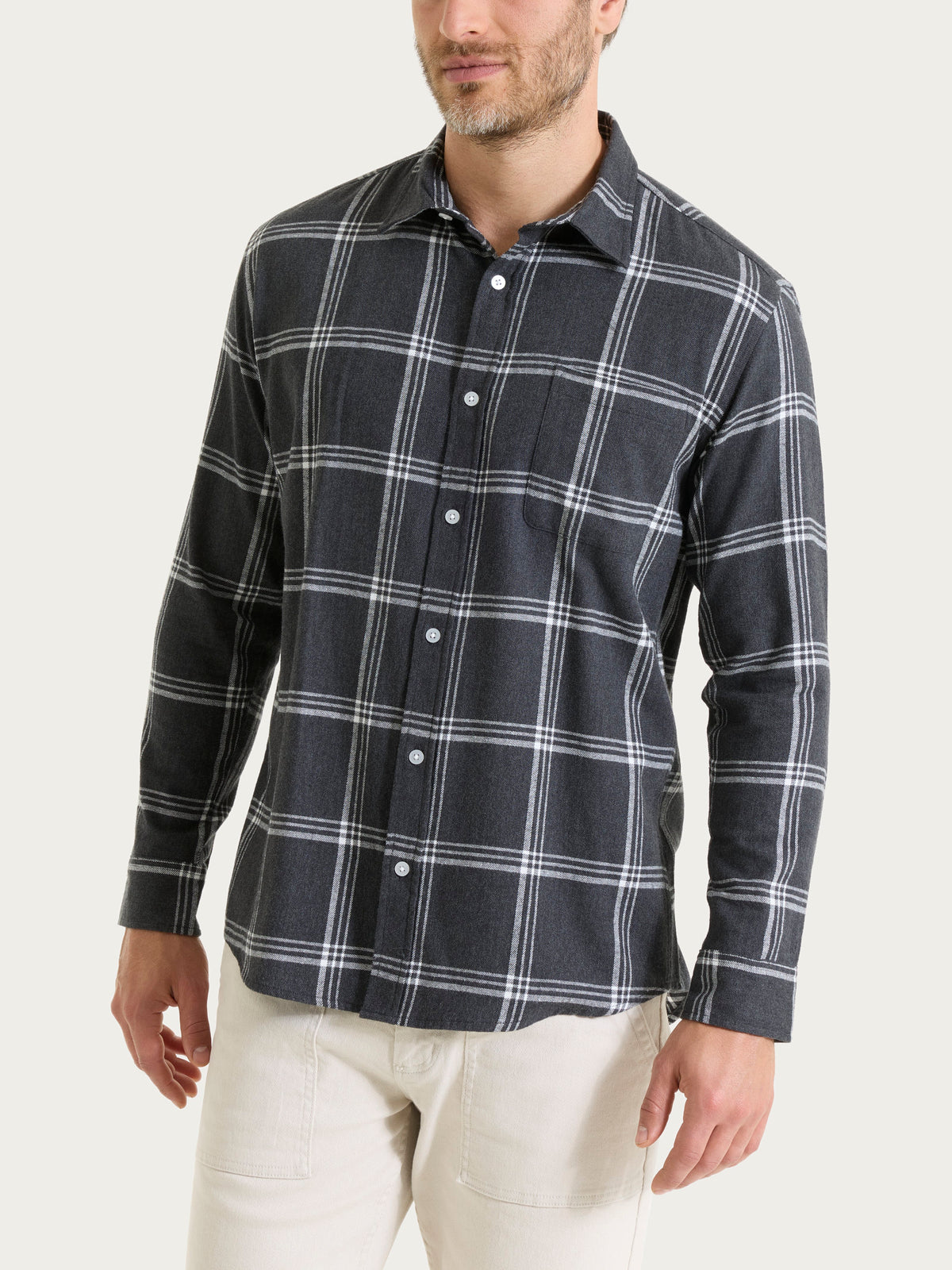 Camicia tartan in Cotton Flannel Neri Uomo - Ragno