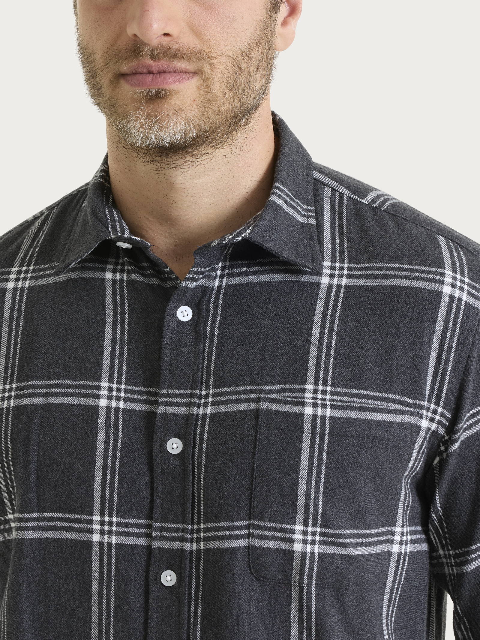Camicia tartan in Cotton Flannel Neri Uomo - Ragno