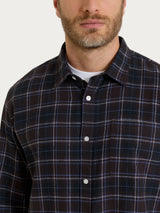 Camicia tartan in Cotton Flannel Marroni Uomo - Ragno