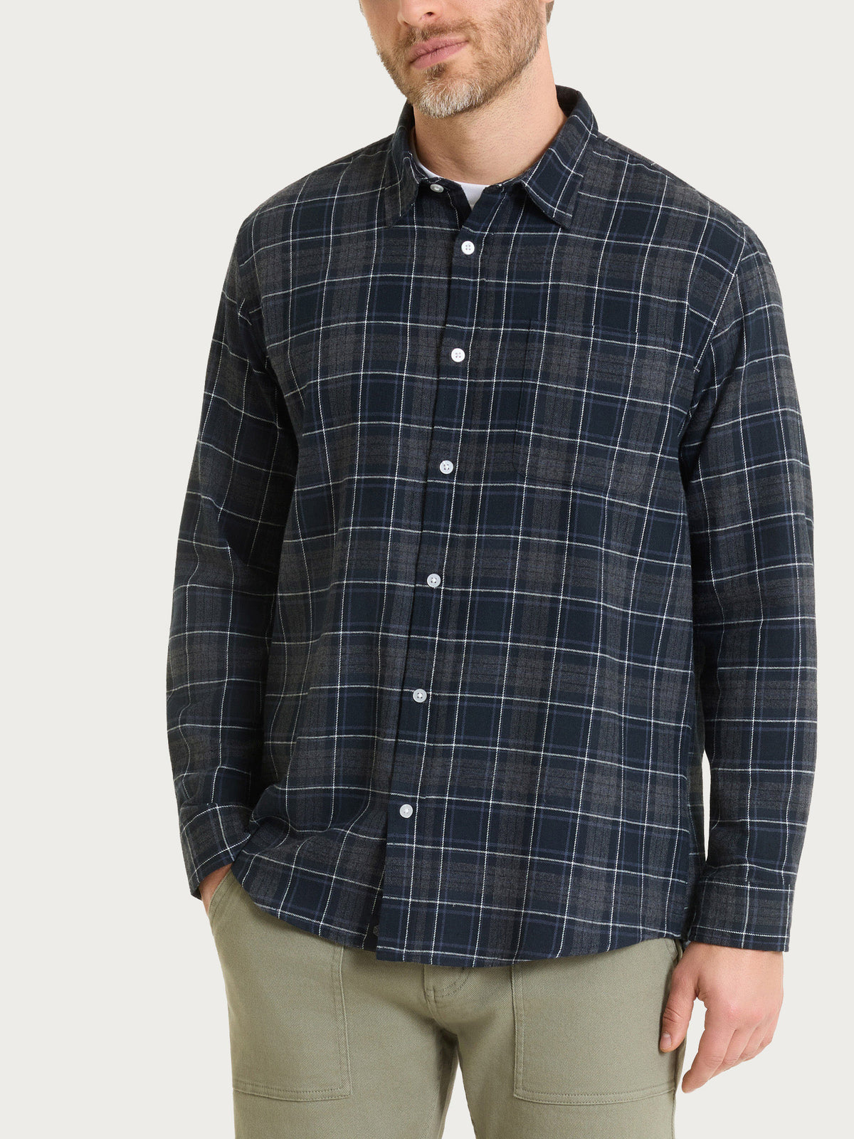 Camicia tartan in Cotton Flannel Blu Uomo - Ragno