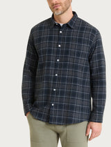 Camicia tartan in Cotton Flannel Blu Uomo - Ragno