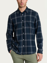 Camicia tartan in Cotton Flannel Blu Uomo - Ragno