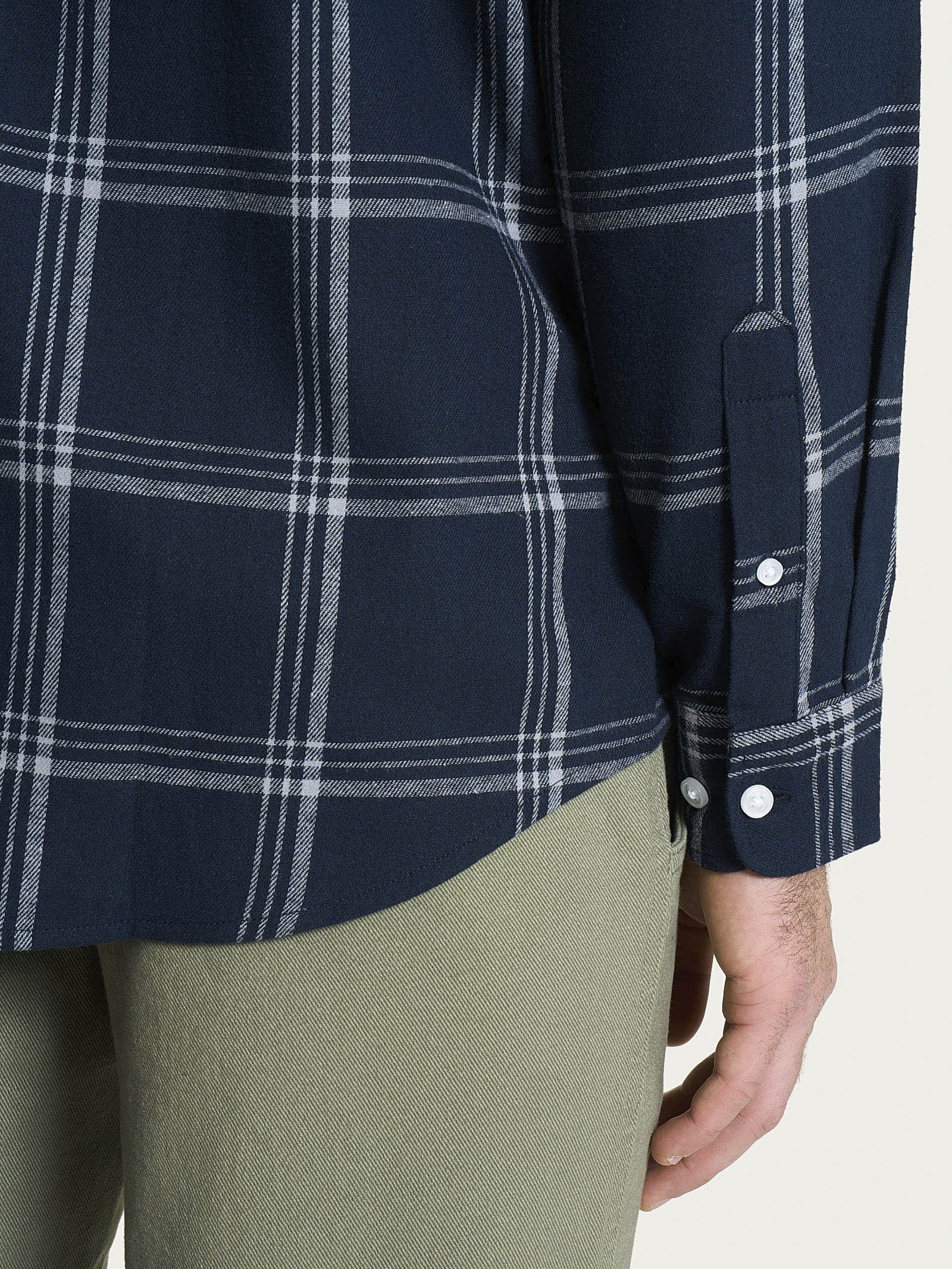 Camicia tartan in Cotton Flannel Blu Uomo - Ragno