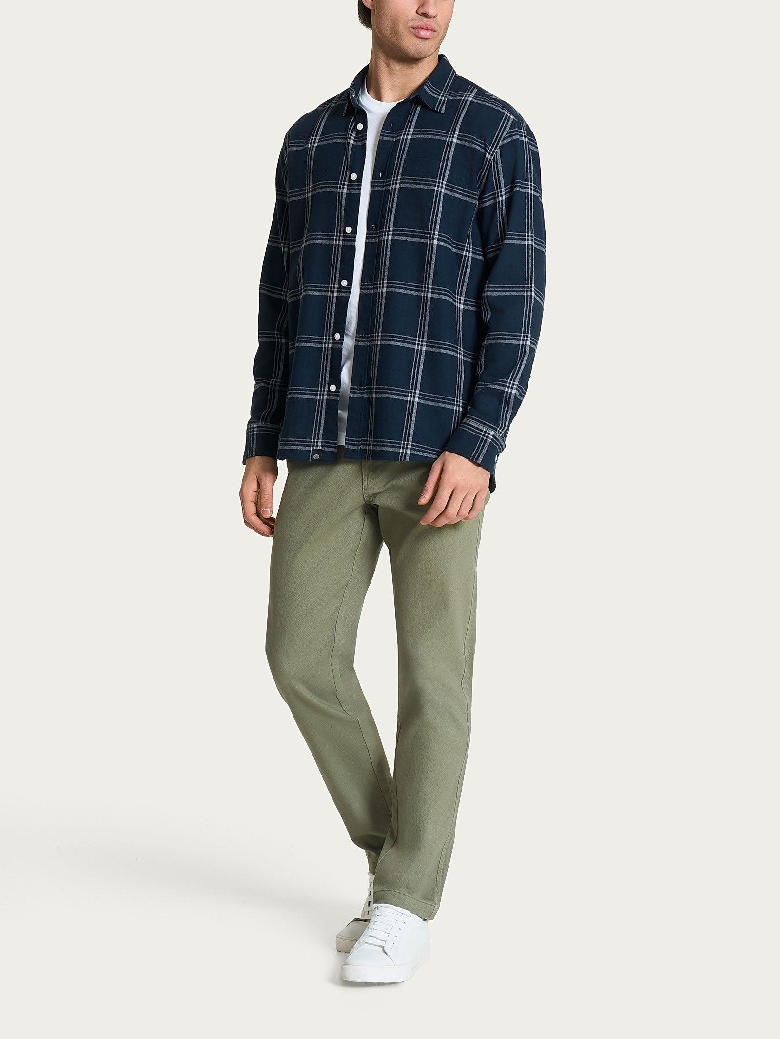 Camicia tartan in Cotton Flannel Blu Uomo - Ragno