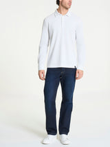 Polo con manica lunga in Eco Cotton Piquet Stretch Bianchi Uomo - Ragno