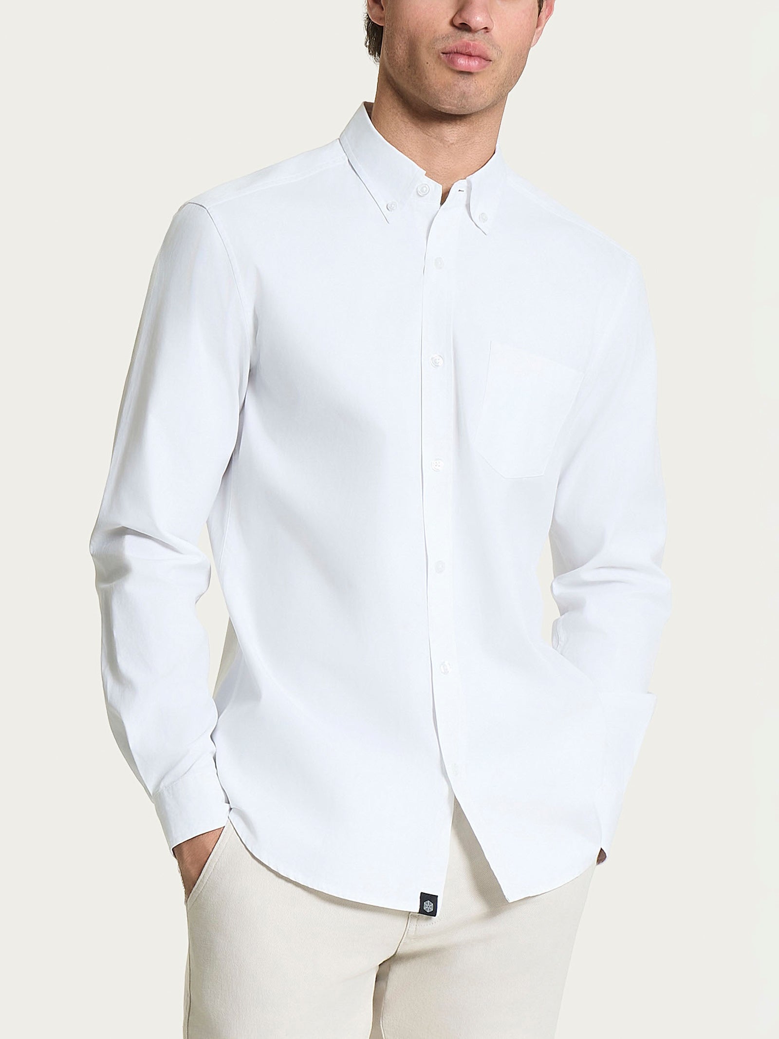 Camicia button down in Oxford Double Twisted Bianchi Uomo - Ragno