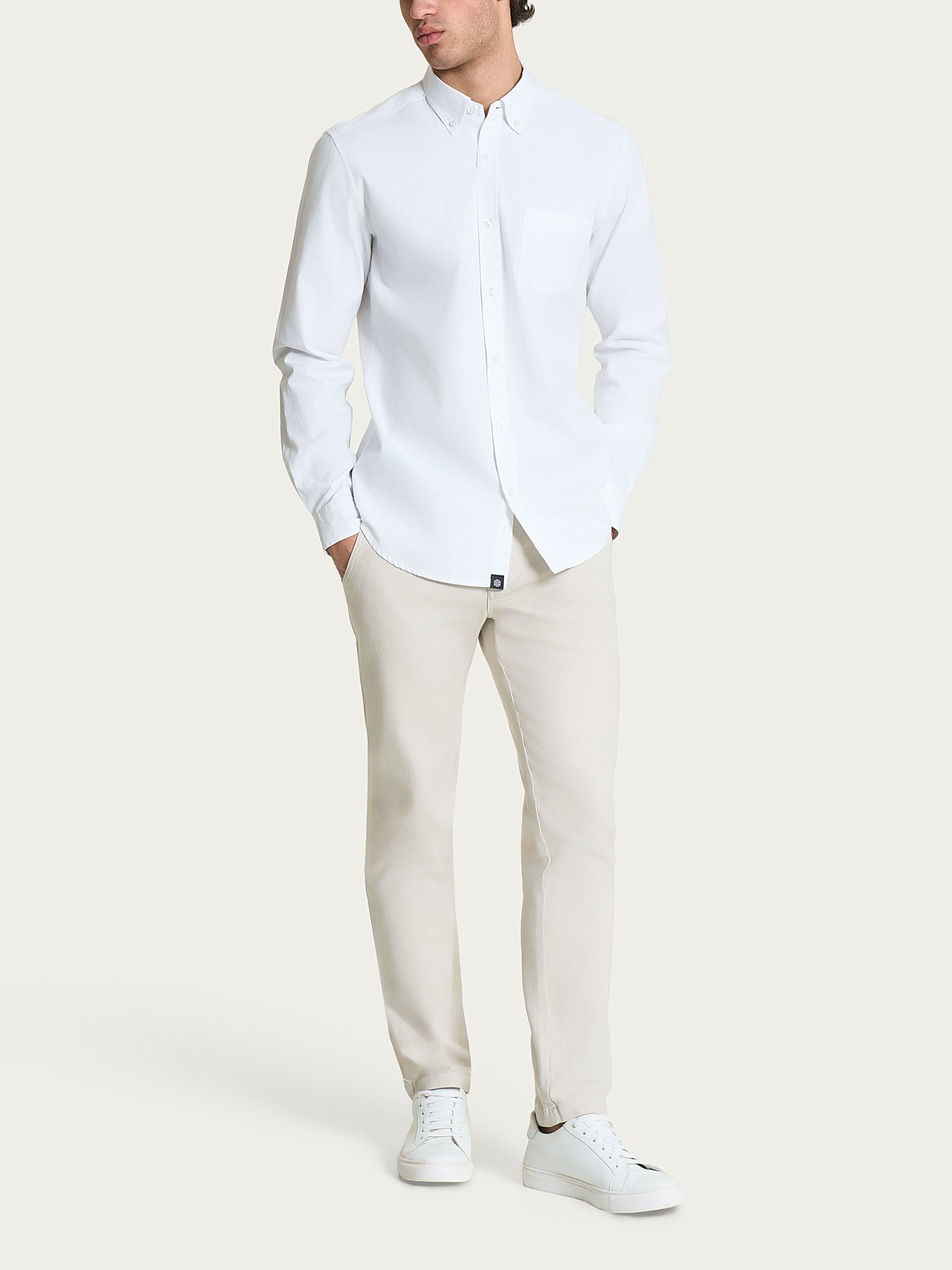 Camicia button down in Oxford Double Twisted Bianchi Uomo - Ragno