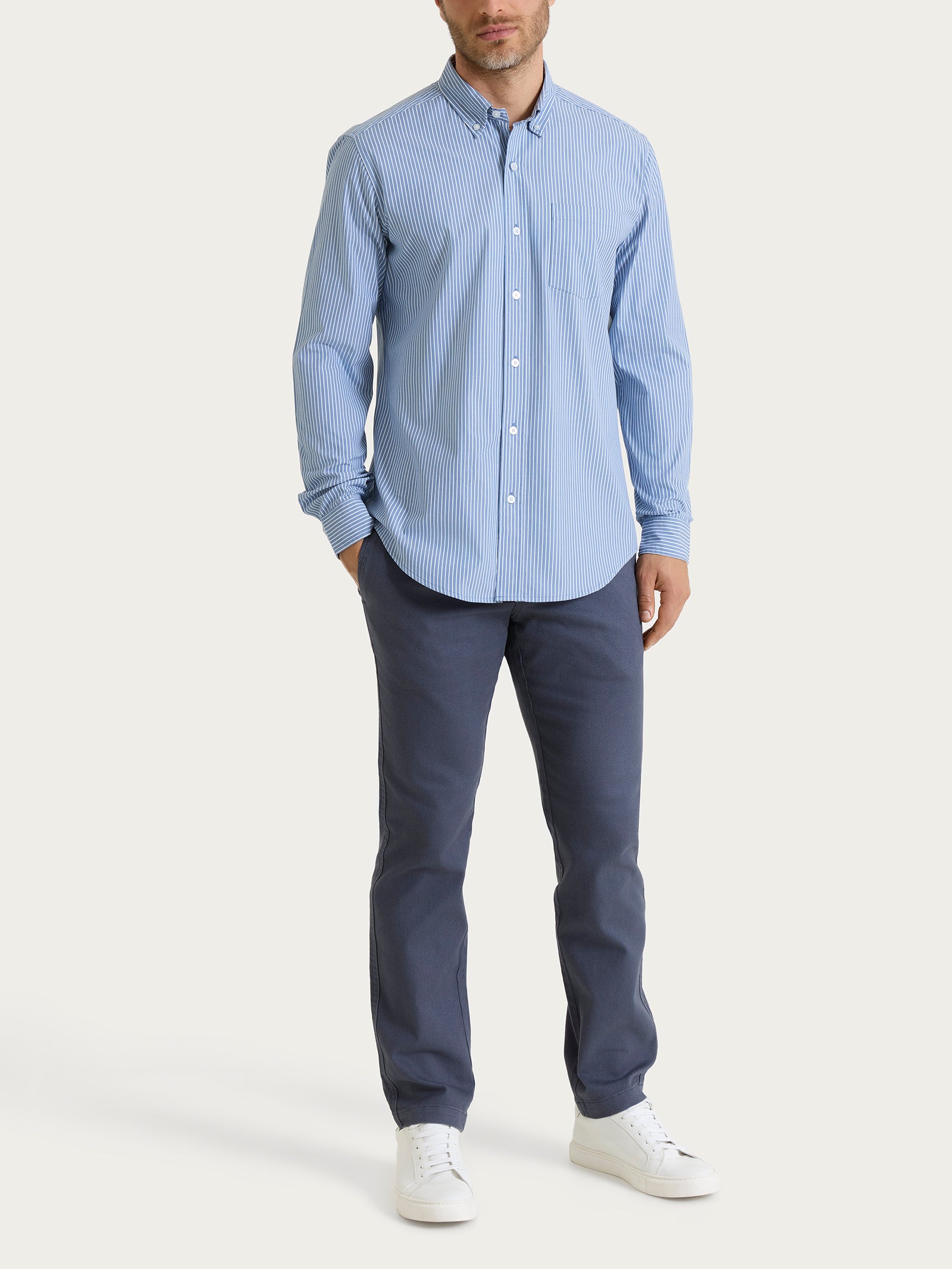 Camicia button down in Oxford Double Twisted Azzurri Uomo - Ragno