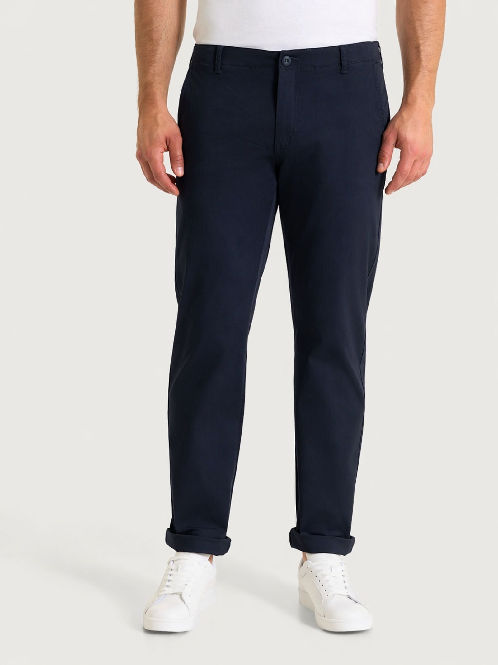 Men's Blue Cotton Heavy Duty Twill Chino Pants - Ragno