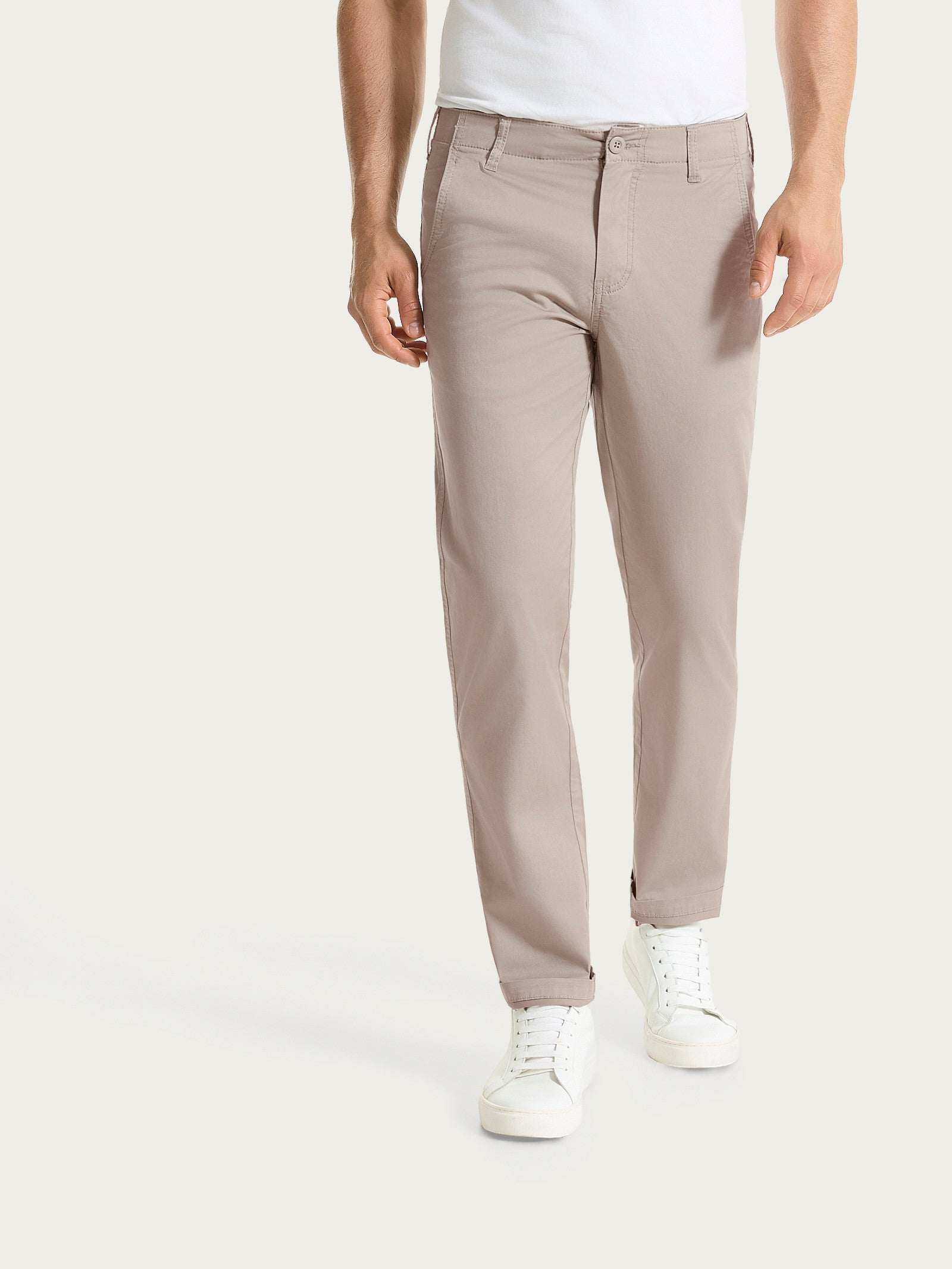 Pantalone Chino in Heavy Duty Twill di Cotone Grigi Uomo - Ragno