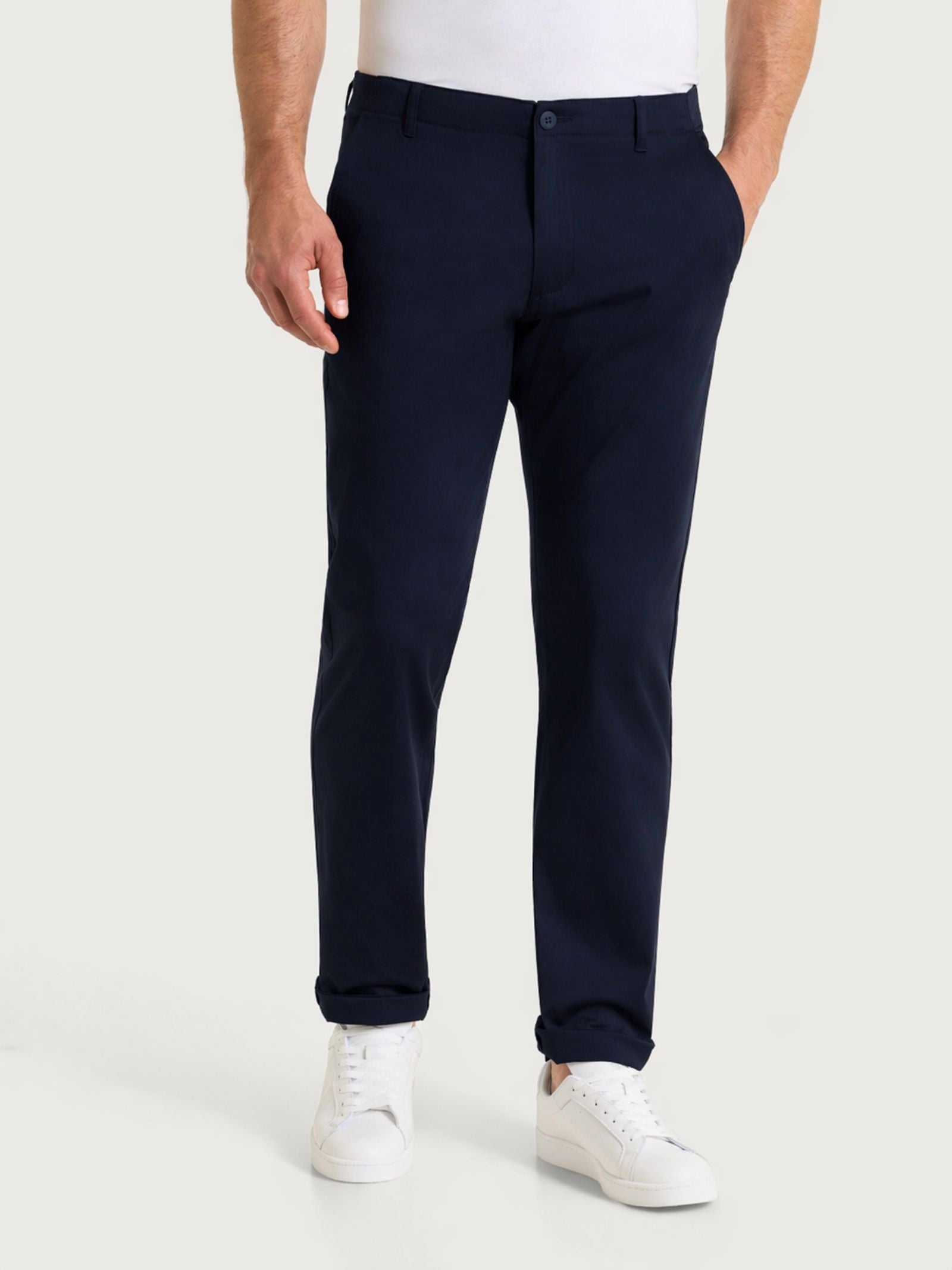 Pantalone con tasche america in Satin Power  Blu Uomo - Ragno