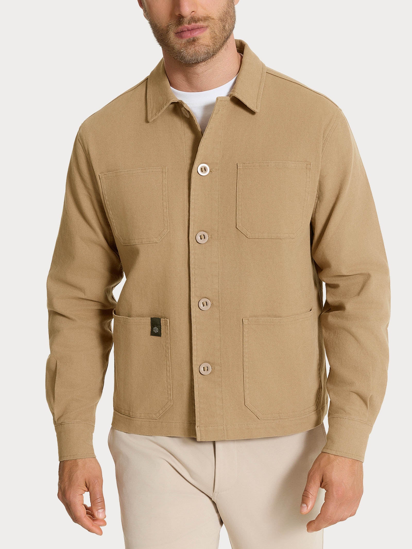 Giacca utility corta in Canvas Stretch Marroni Uomo - Ragno