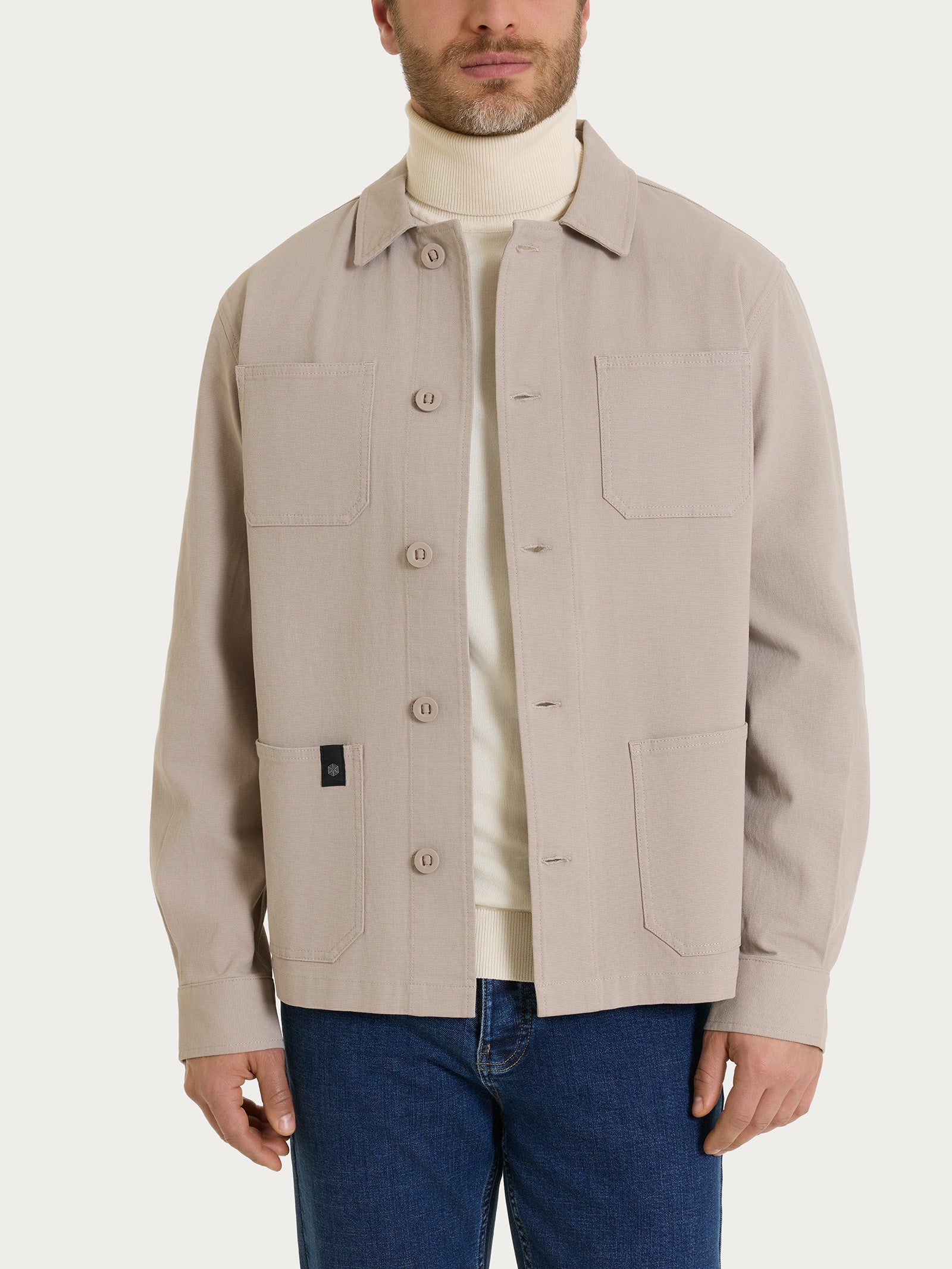 Giacca utility corta in Canvas Stretch Grigi Uomo - Ragno