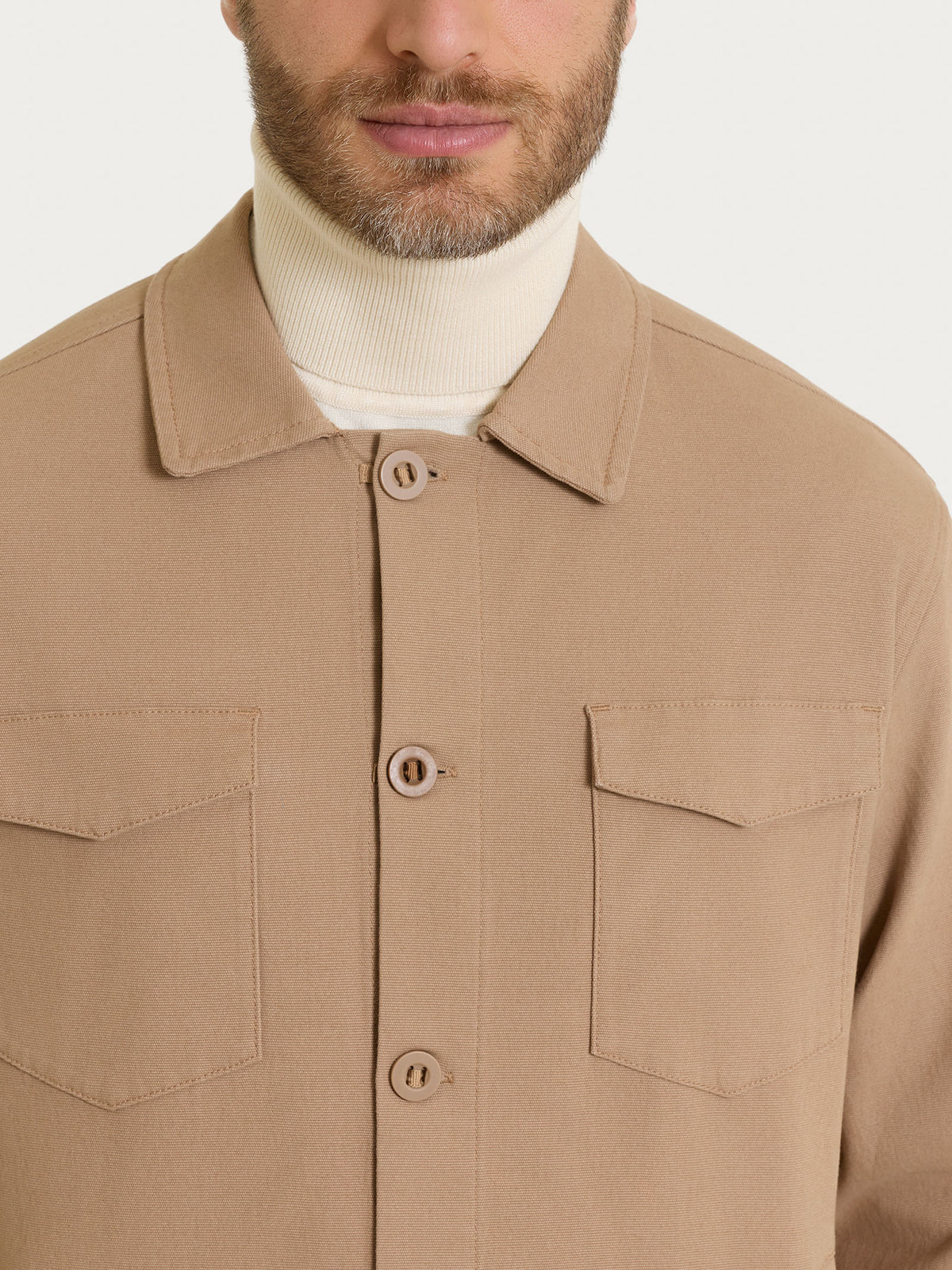 Shacket in Canvas Stretch Marroni Uomo - Ragno
