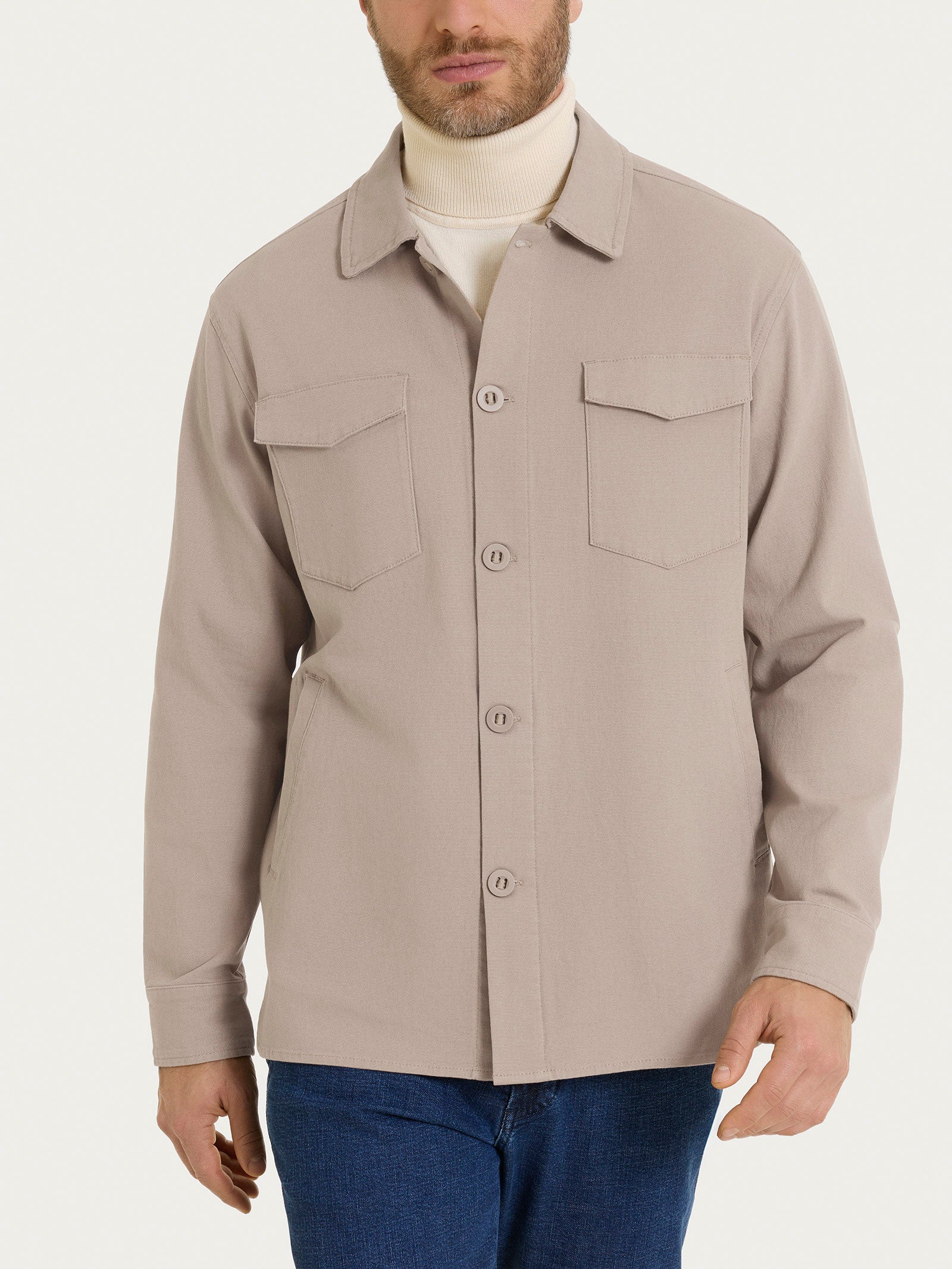 Shacket in Canvas Stretch Grigi Uomo - Ragno