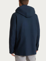 Cappotto con cappuccio In Canvas Stretch Blu Uomo - Ragno