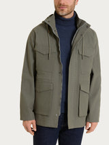 Cappotto con cappuccio In Canvas Stretch Verdi Uomo - Ragno