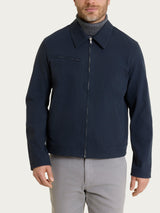 Giacca con zip in Canvas Stretch Blu Uomo - Ragno