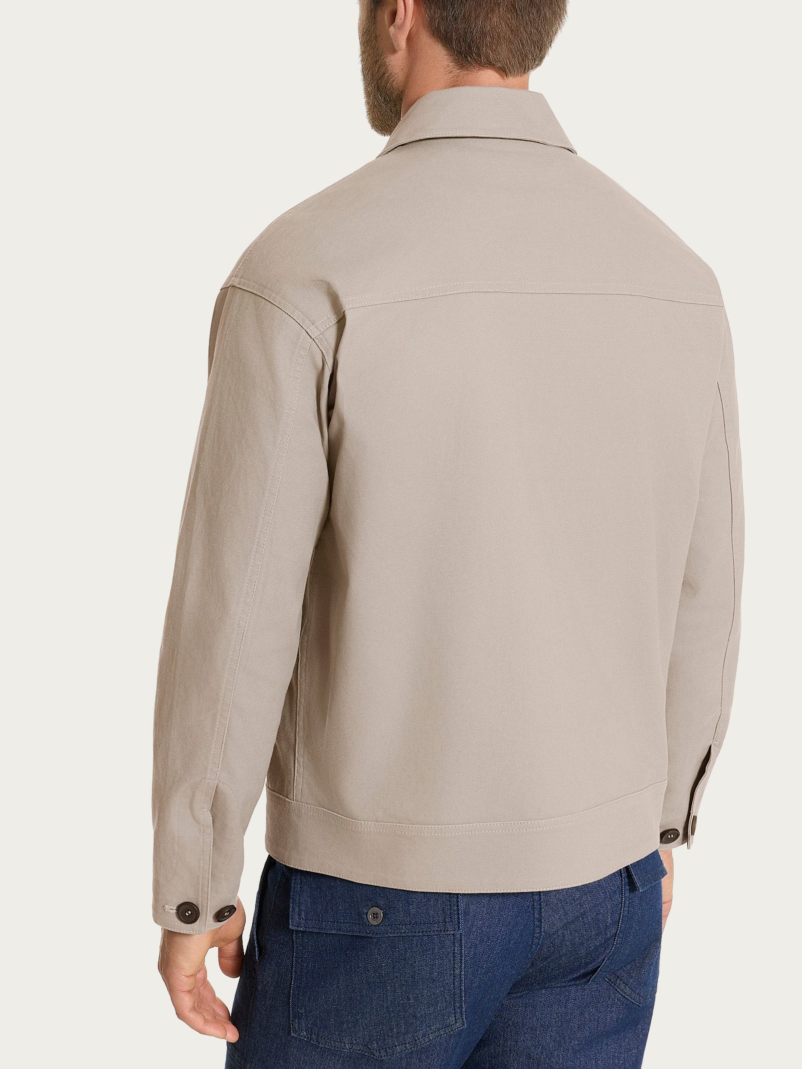 Giacca con zip in Canvas Stretch Grigi Uomo - Ragno