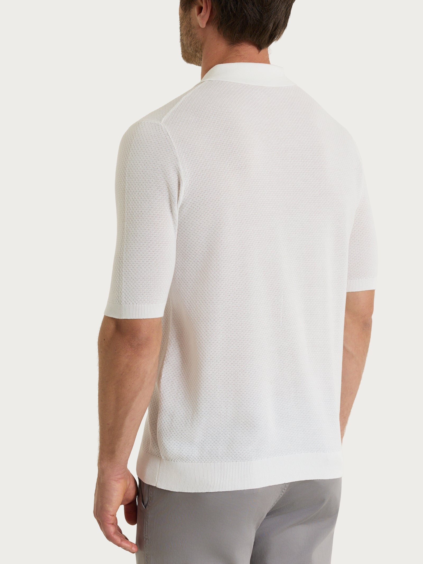 Polo con punto nido d’ape in Puro Cotone Bianchi Uomo - Ragno