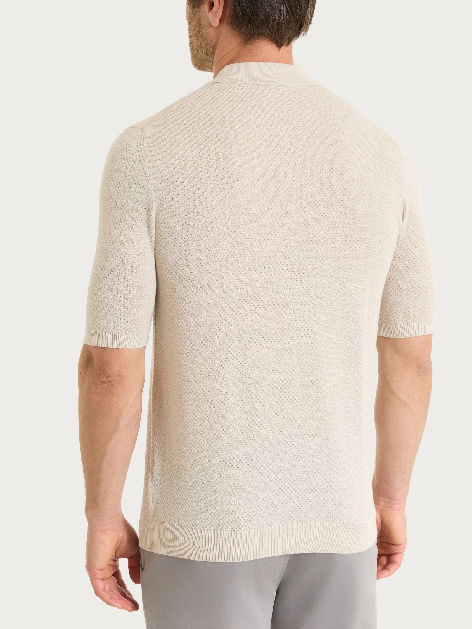 Polo con punto nido d’ape in Puro Cotone Bianchi Uomo - Ragno