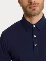 Polo in Cotone Piquet Double Mercerized Blu Uomo - Ragno