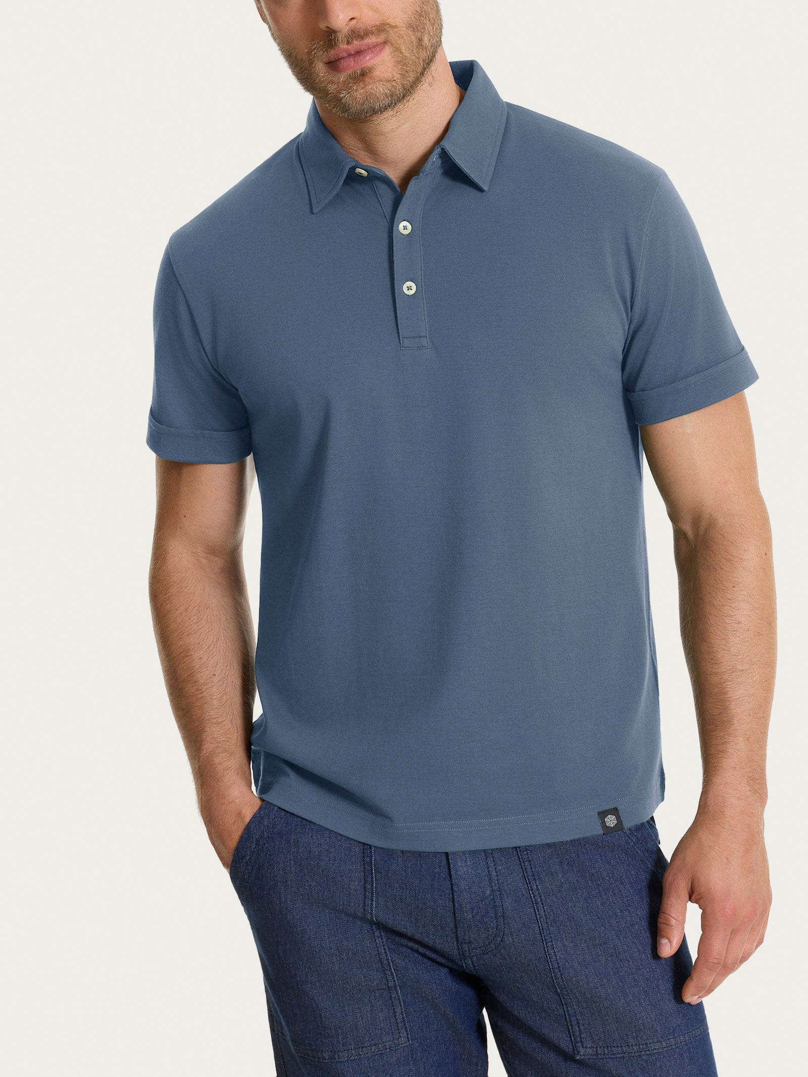 Polo in Cotone Piquet Double Mercerized Neri Uomo - Ragno