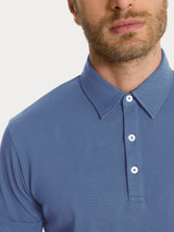 Polo in Cotone Piquet Double Mercerized Blu Uomo - Ragno