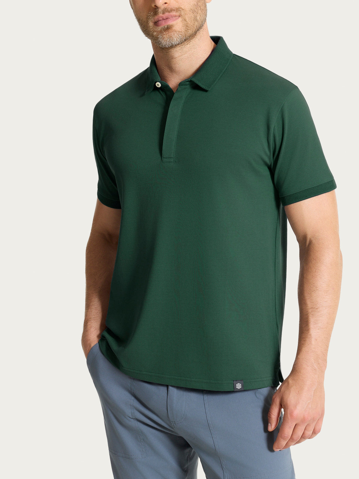 Polo a manica corta in Cotone Piquet Double Mercerized Verdi Uomo - Ragno