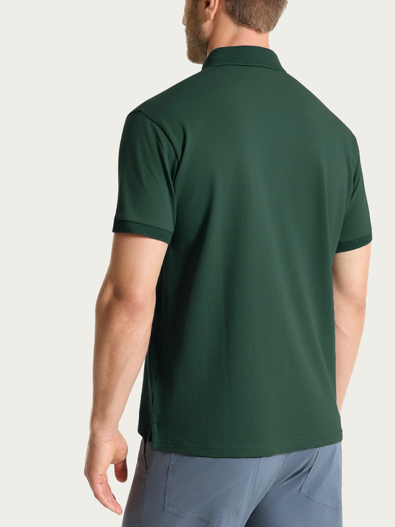 Polo a manica corta in Cotone Piquet Double Mercerized Verdi Uomo - Ragno