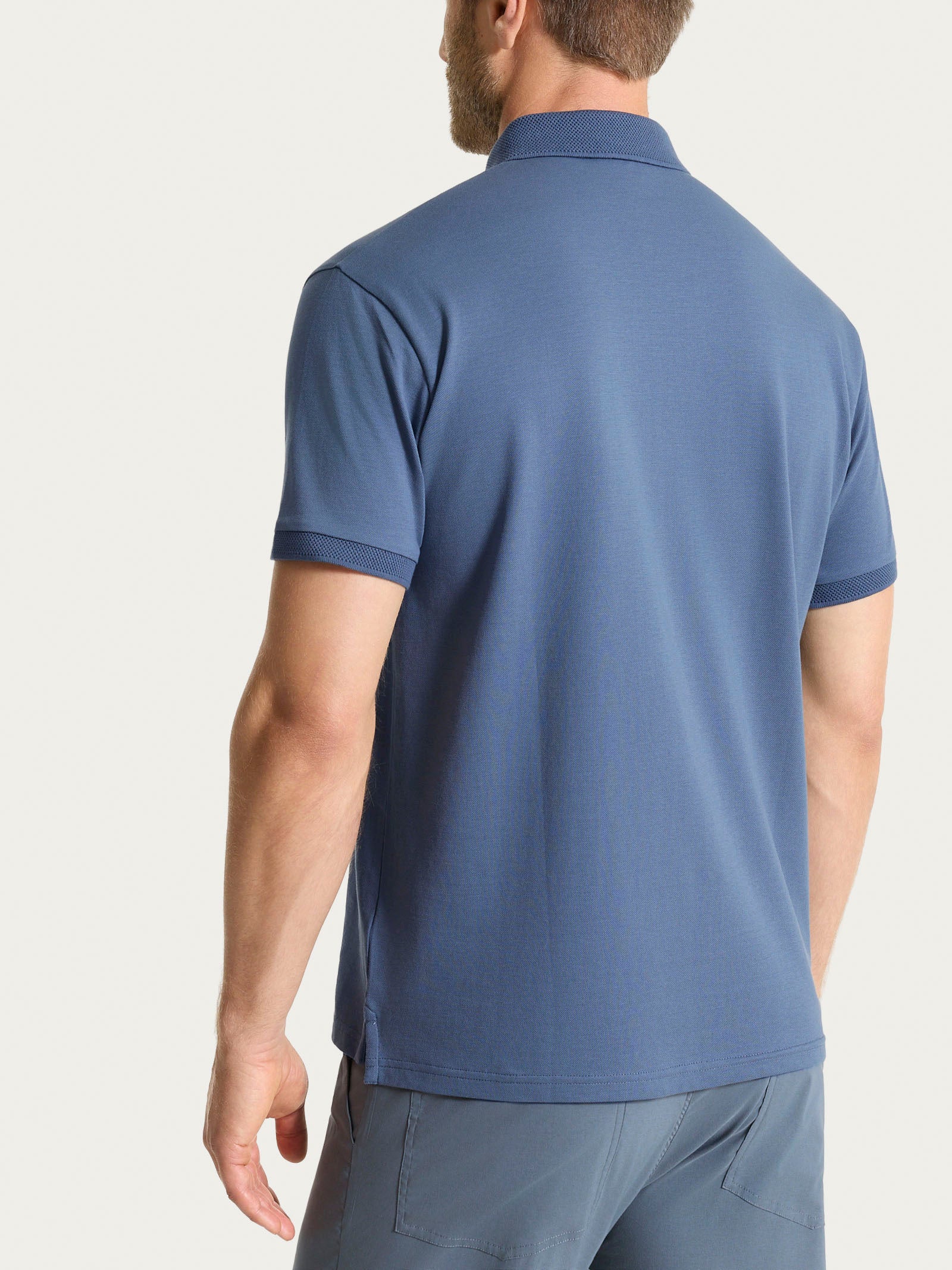 Polo a manica corta in Cotone Piquet Double Mercerized Blu Uomo - Ragno