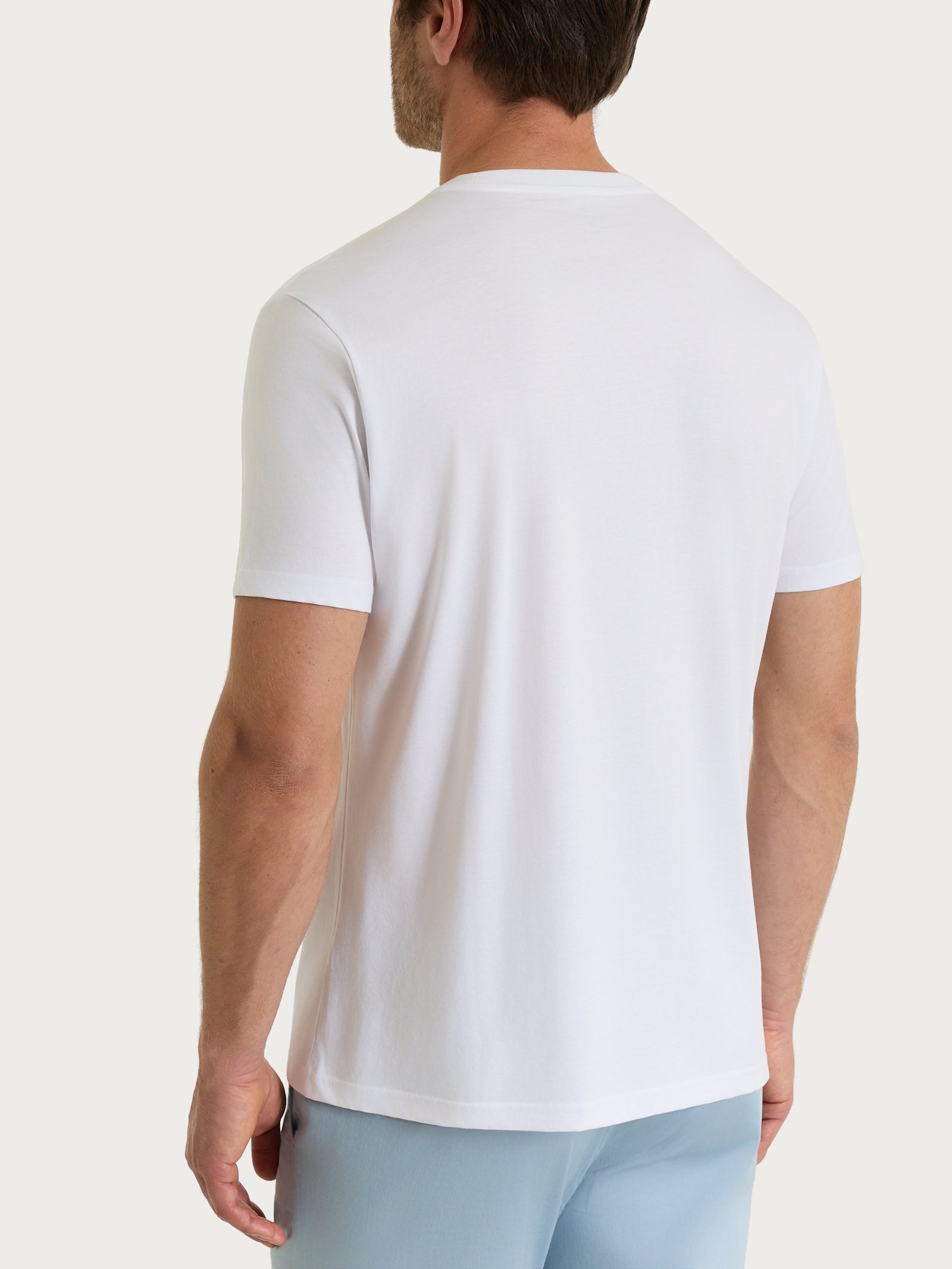 Maglietta girocollo in Jersey Double Mercerized Bianchi Uomo - Ragno