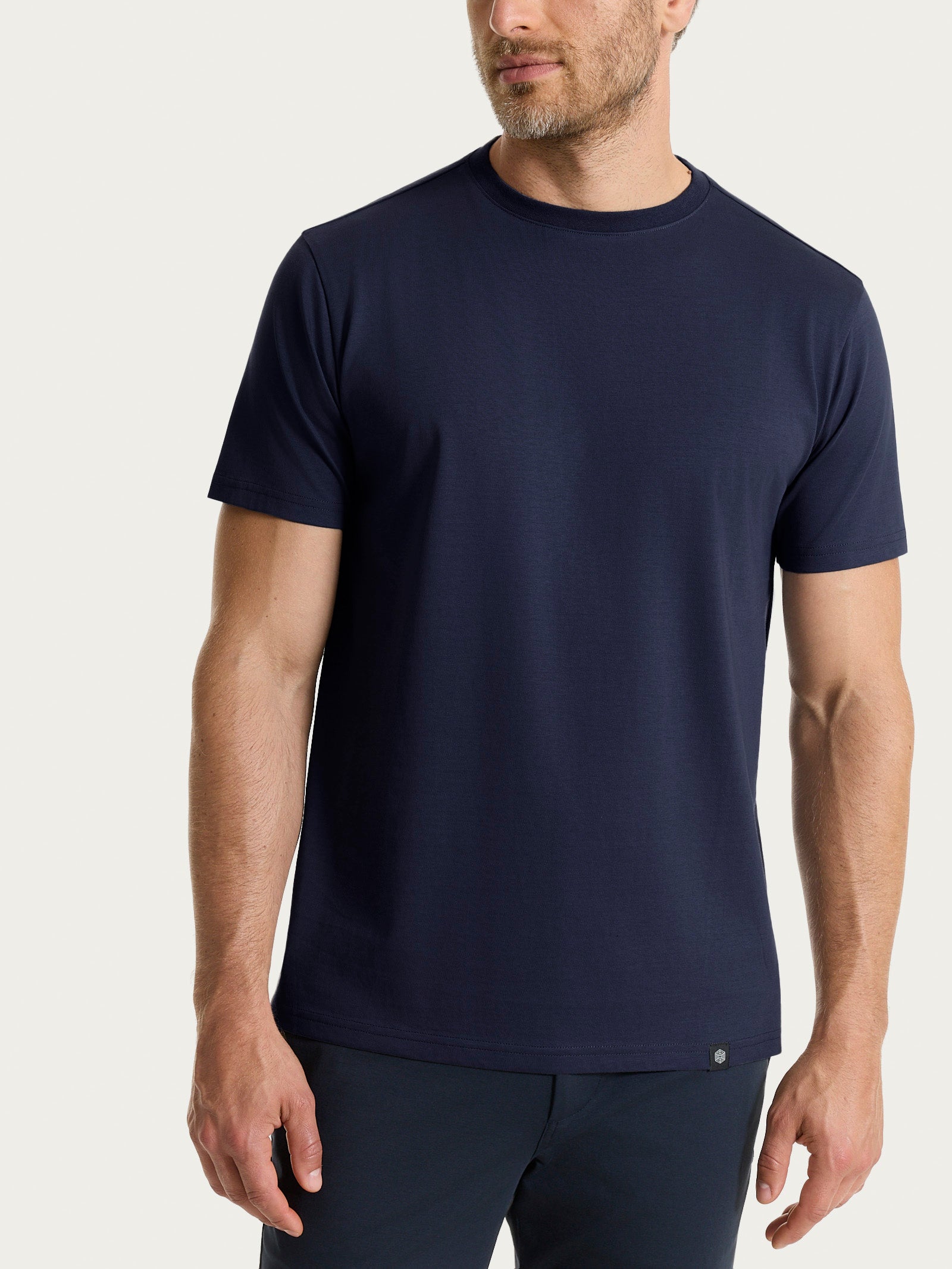 Maglietta girocollo in Jersey Double Mercerized Blu Uomo - Ragno