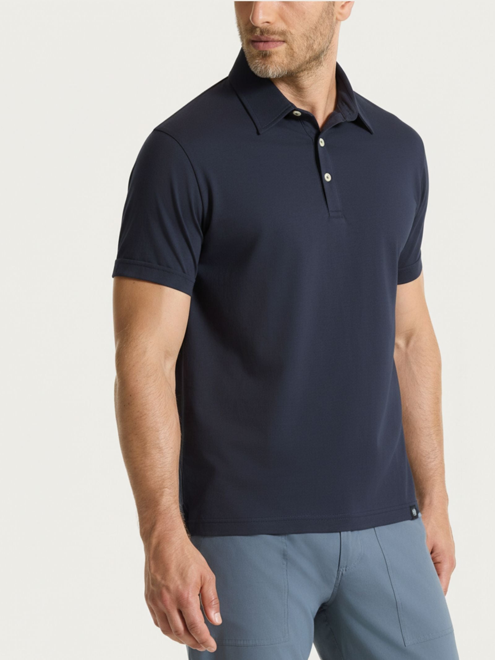 Polo a manica corta in Jersey Double Mercerized Blu Uomo - Ragno