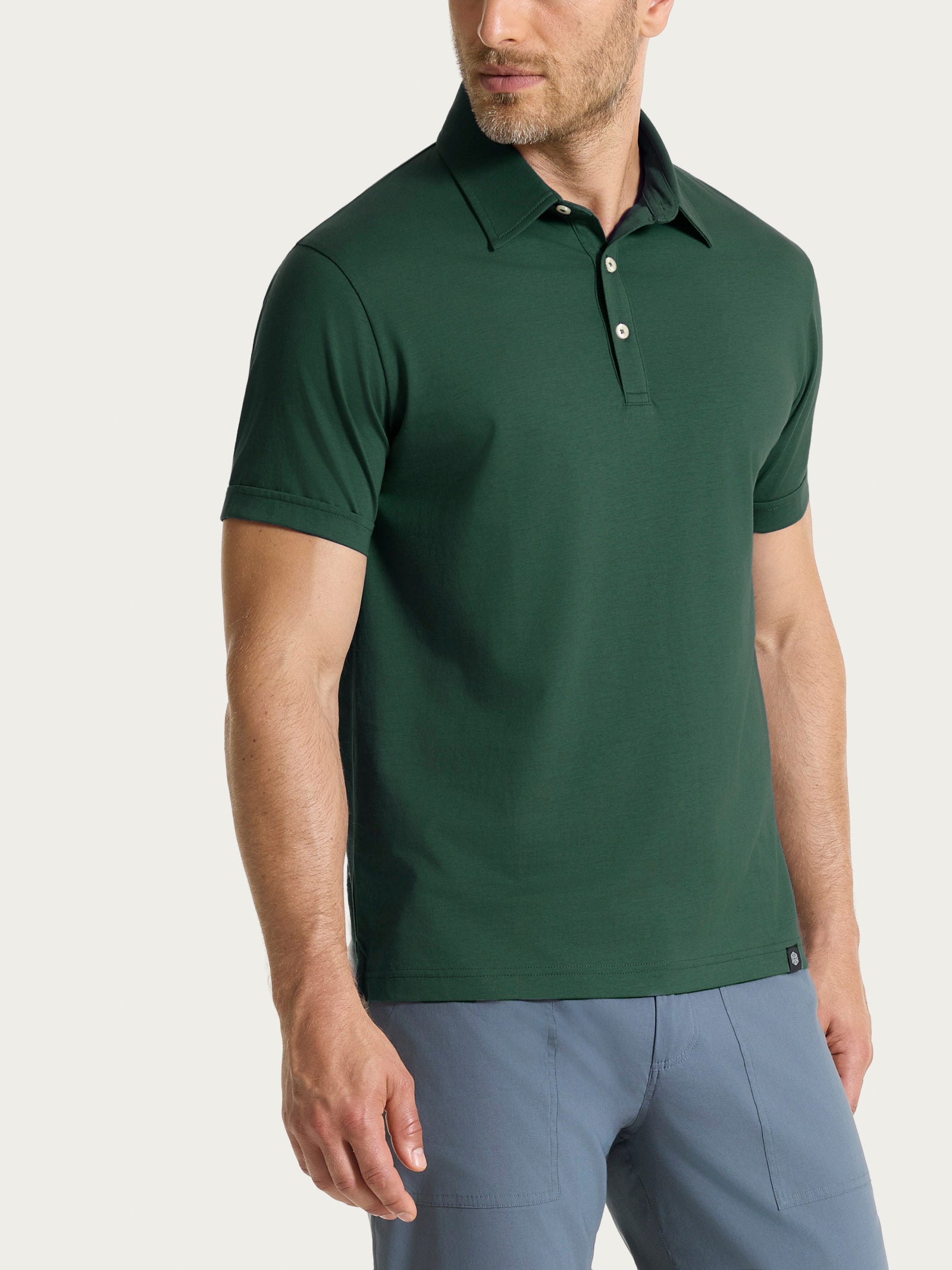 Polo a manica corta in Jersey Double Mercerized Verdi Uomo - Ragno