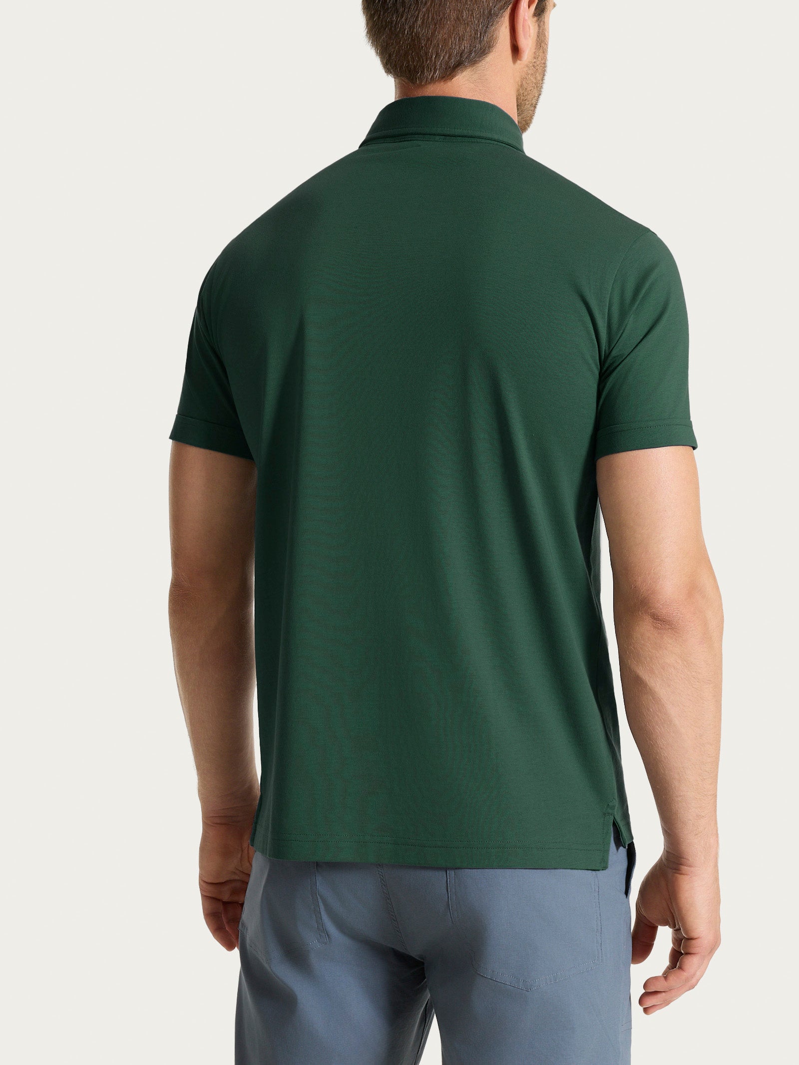 Polo a manica corta in Jersey Double Mercerized Verdi Uomo - Ragno