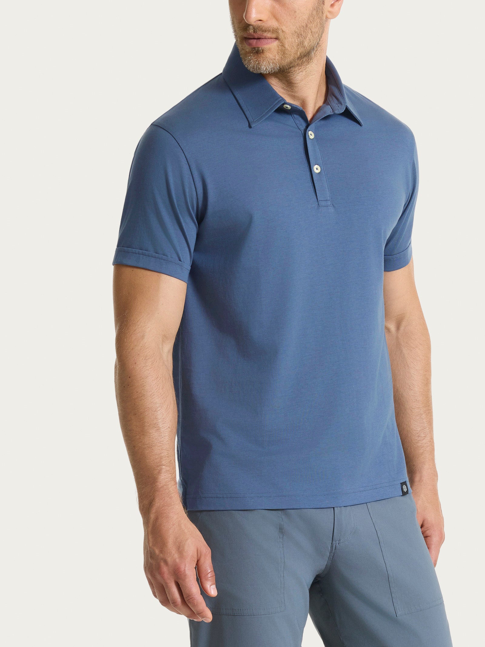 Polo a manica corta in Jersey Double Mercerized Blu Uomo - Ragno