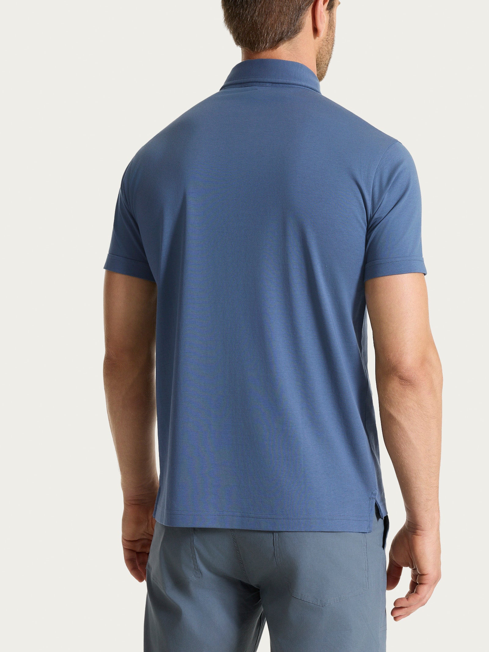 Polo a manica corta in Jersey Double Mercerized Blu Uomo - Ragno