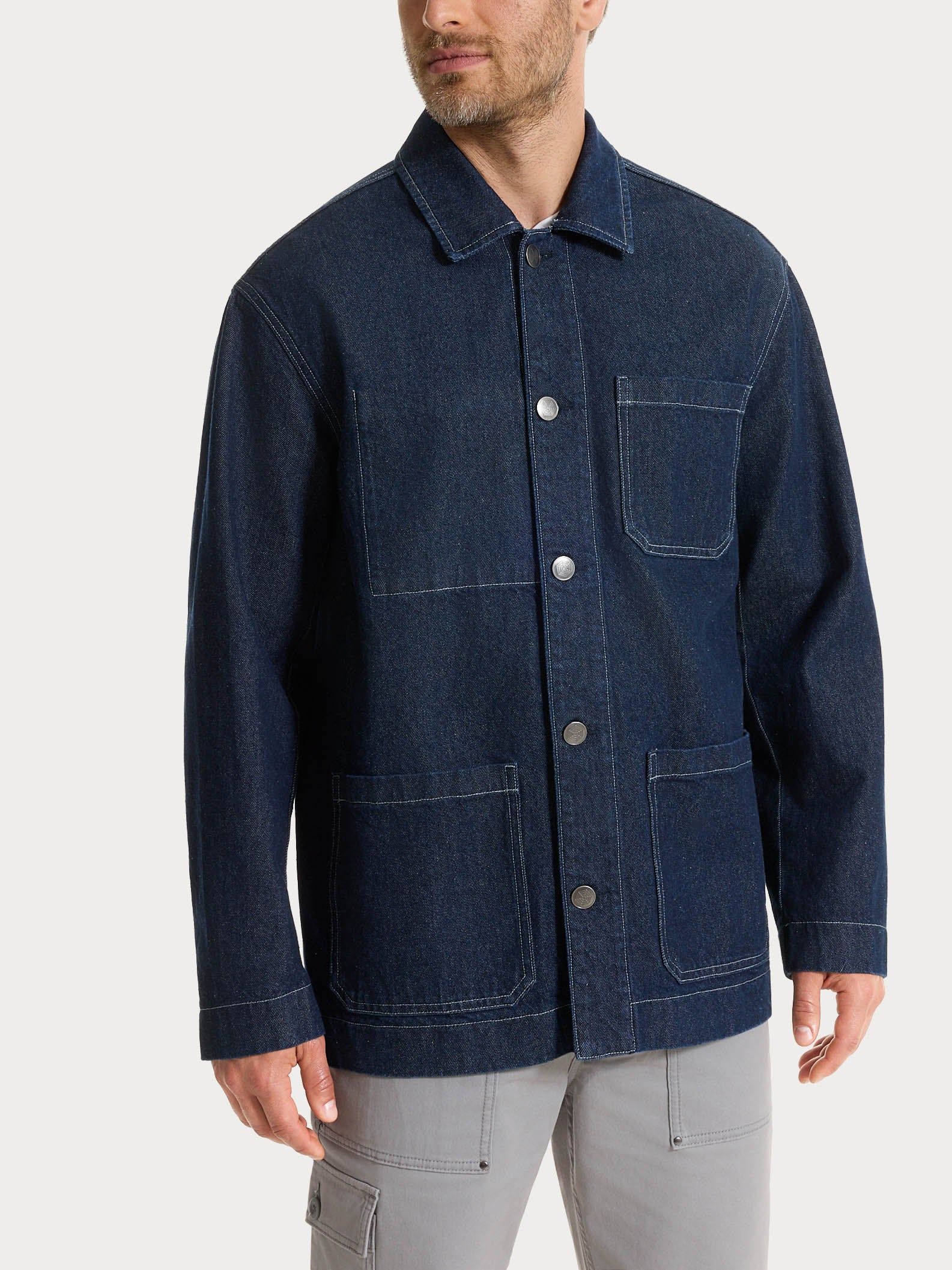 Giacca Utility in Raw Denim  Blu Uomo - Ragno