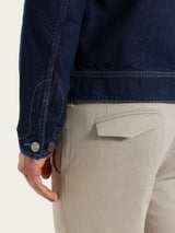 Giacca con zip in Raw Denim  Blu Uomo - Ragno