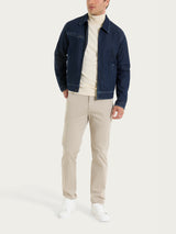 Giacca con zip in Raw Denim  Blu Uomo - Ragno