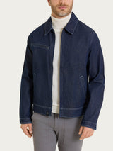 Giacca con zip in Raw Denim  Blu Uomo - Ragno