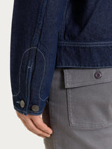 Giacca con zip in Raw Denim  Blu Uomo - Ragno