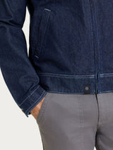 Giacca con zip in Raw Denim  Blu Uomo - Ragno