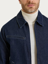Giacca con zip in Raw Denim  Blu Uomo - Ragno