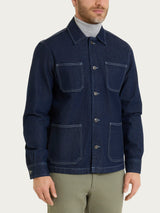 Giacca corta Utility in Raw Denim  Blu Uomo - Ragno